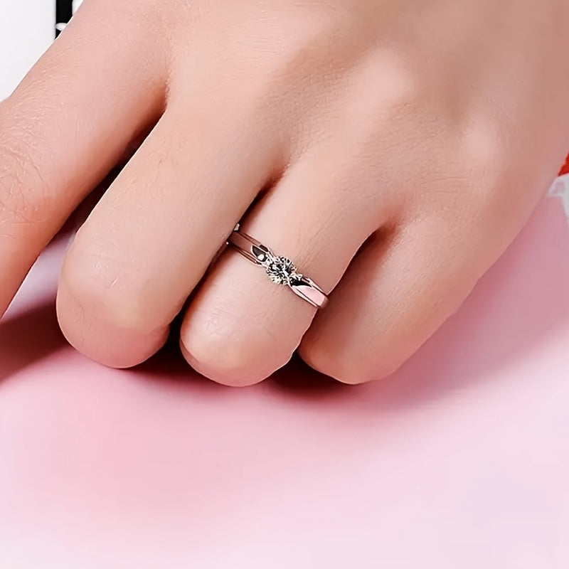Anillo Minimalista Plateado con Cristal