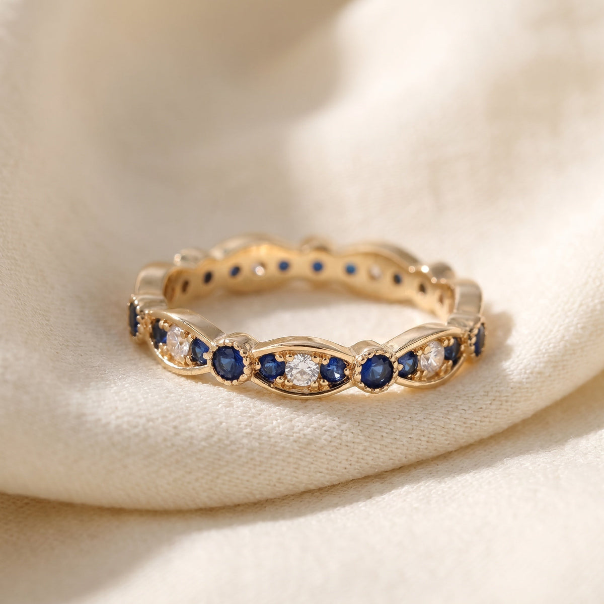 Anillo Constelación con Cristales Azules