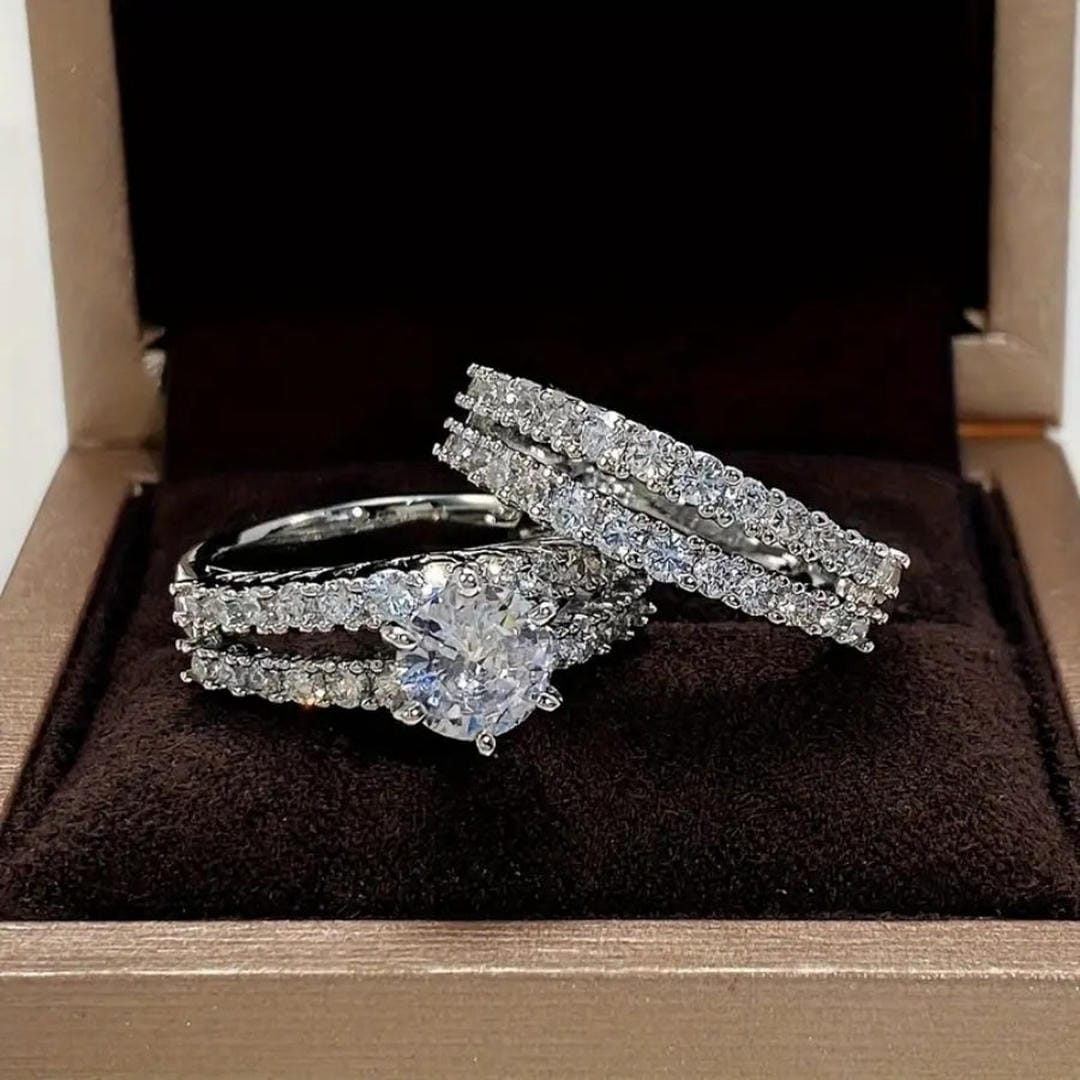 Set de Anillos Halo Radiante