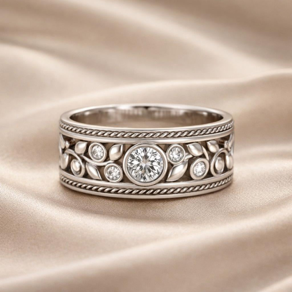 Anillo Plateado Elegante con Cristales