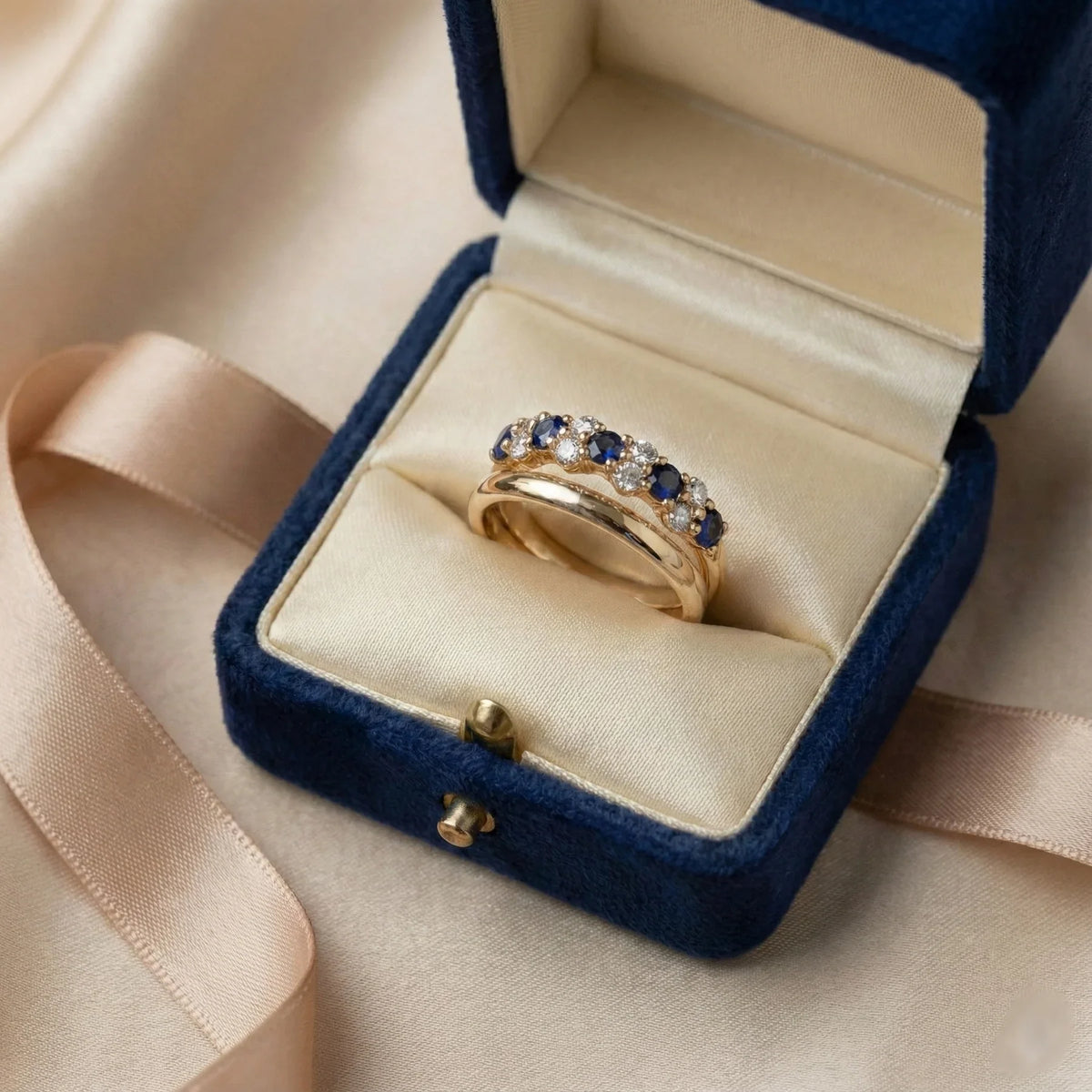 Anillo Dorado con Detalle de Cristal