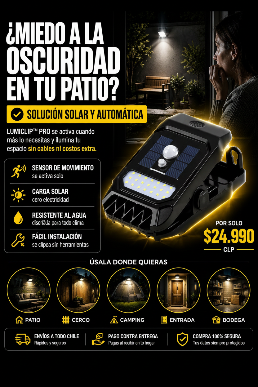 LumiClip™ Pro- Luz Solar con Clip Resistente al Agua