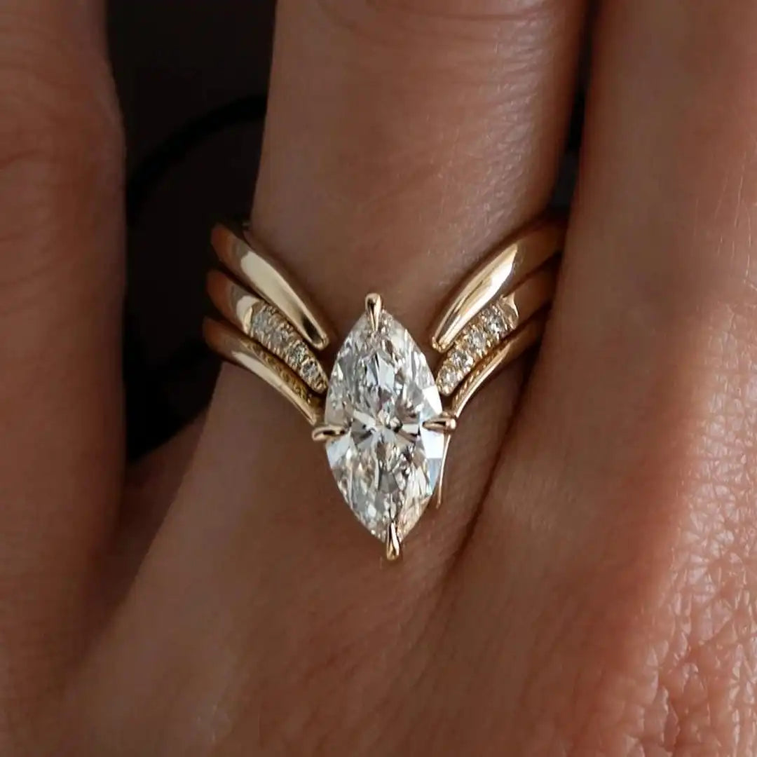 Set de anillos Estela corte marquesa