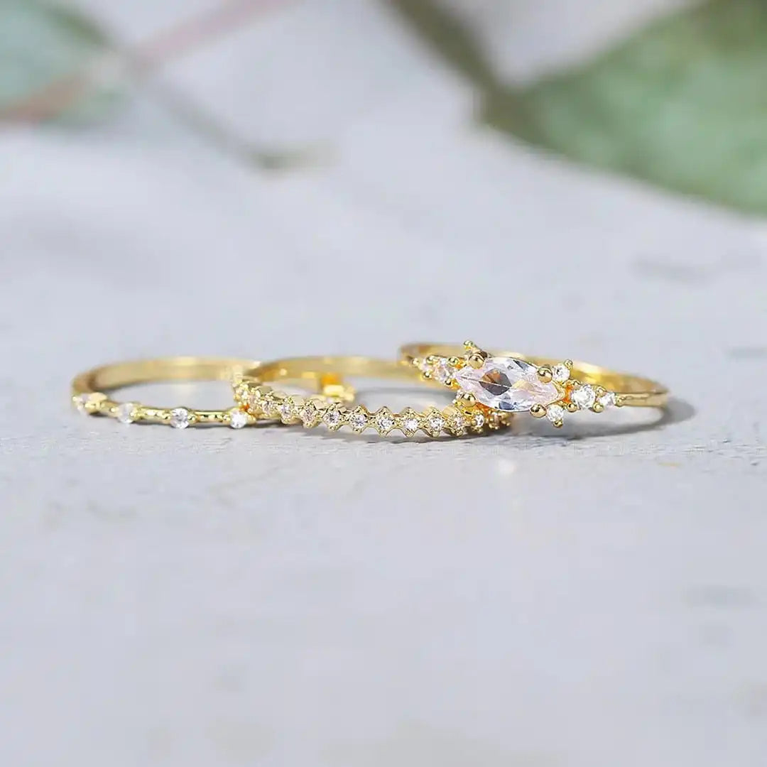 Set de Anillos Dorados Mila