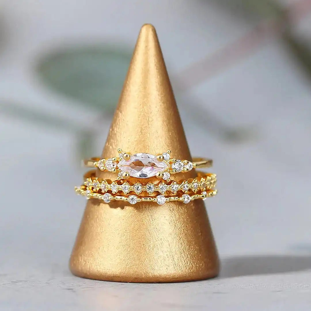 Set de Anillos Dorados Mila