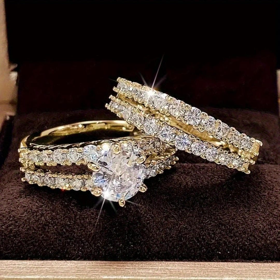 Set de Anillos Halo Radiante